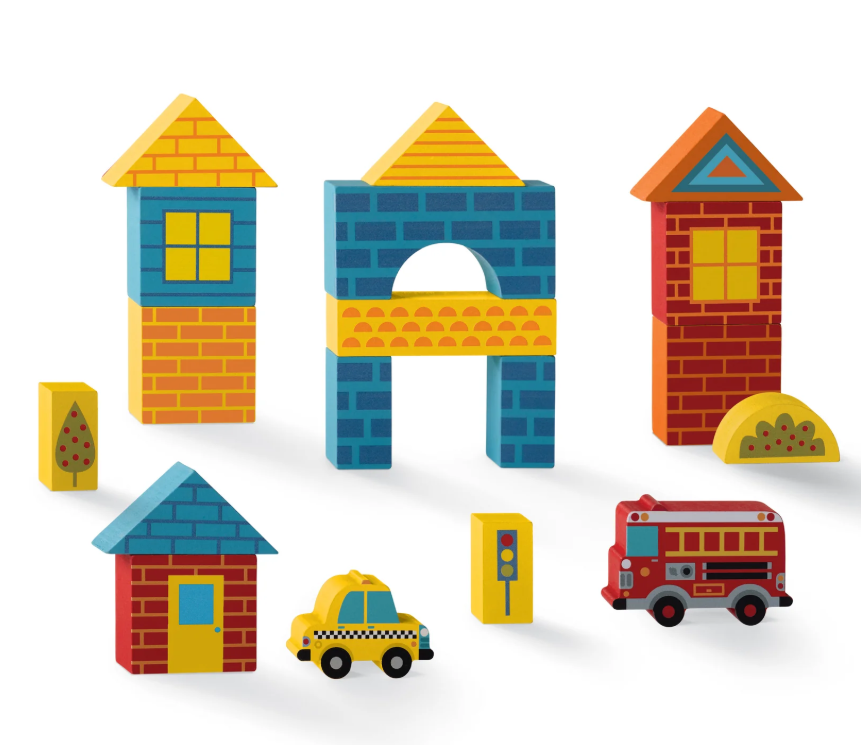 Crocodile Creek Build and Play Busy City Wood Blocks