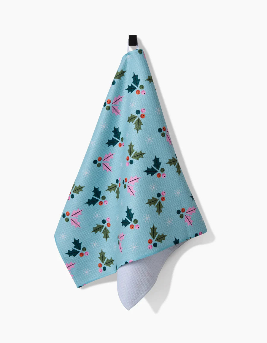 Geometry Berries Mint Tea Towel