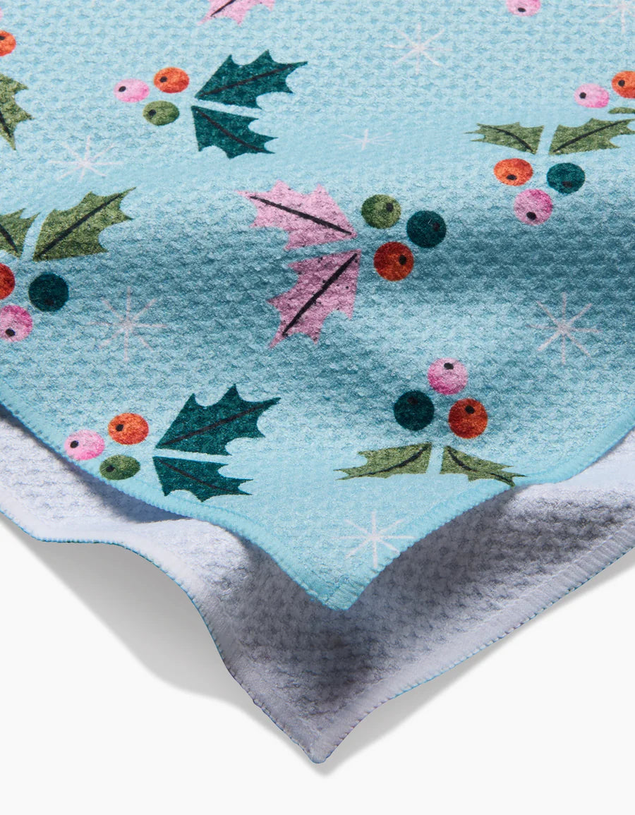 Geometry Berries Mint Tea Towel
