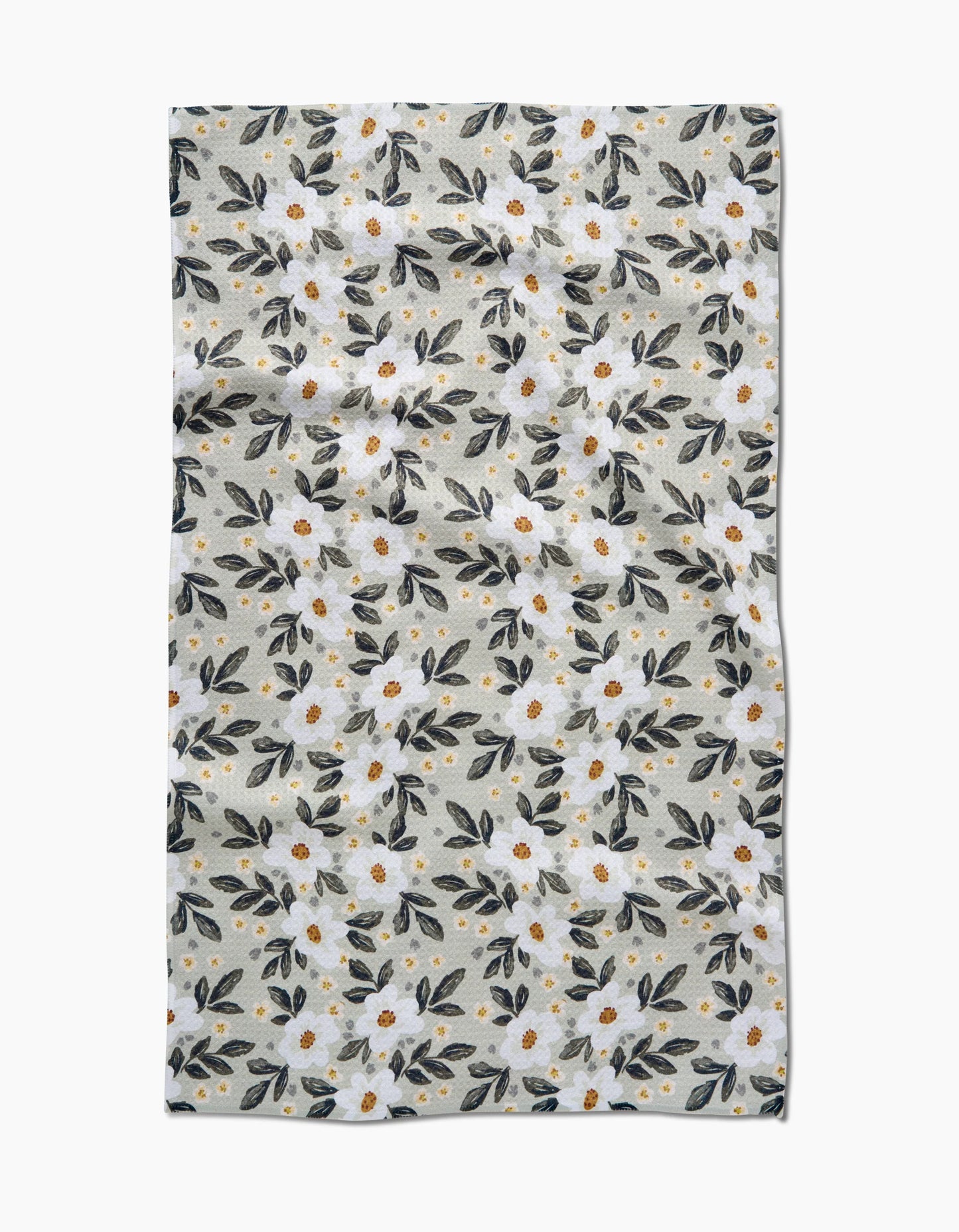 Geometry Painted Spring Flowers Tea Towel