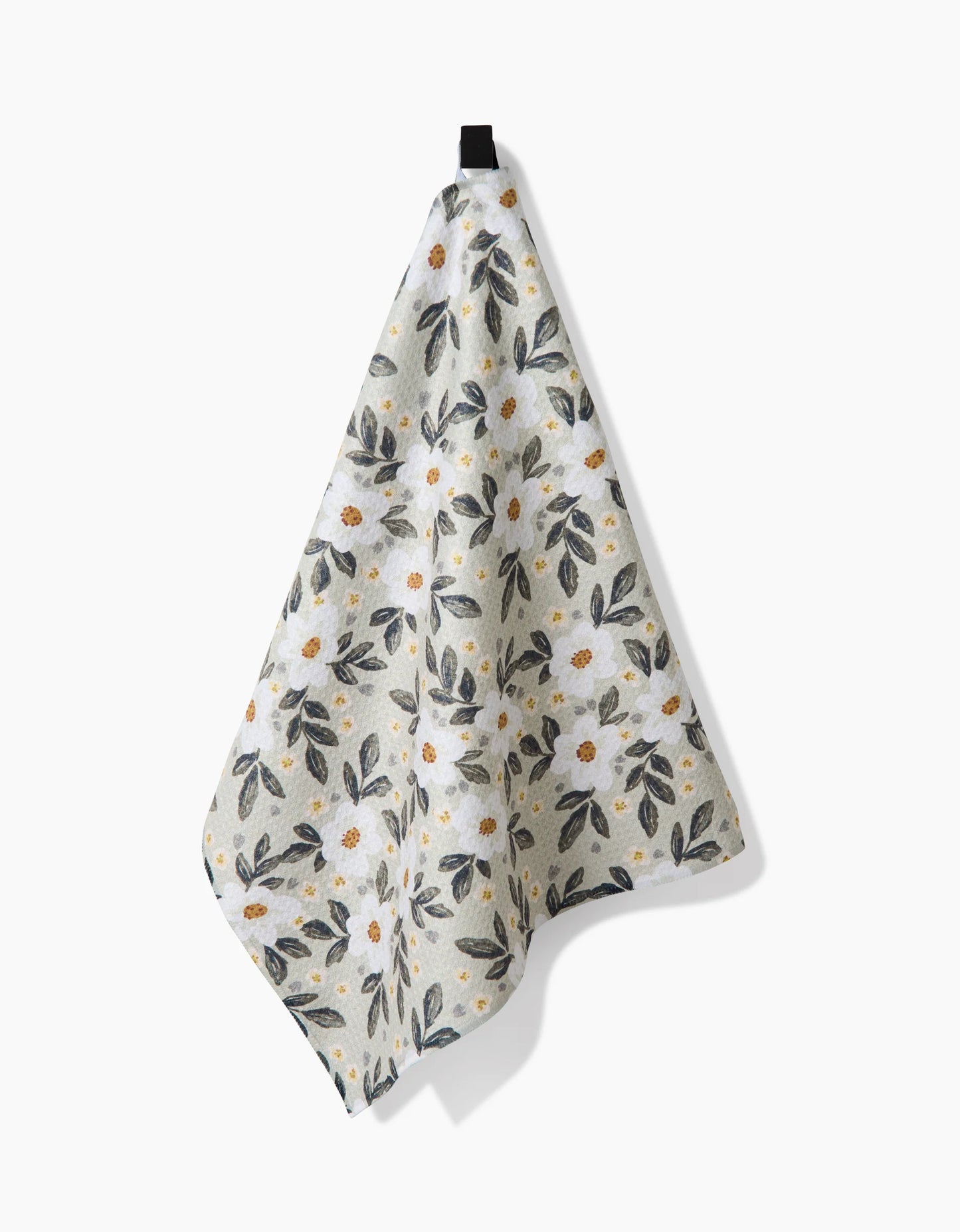 Geometry Painted Spring Flowers Tea Towel