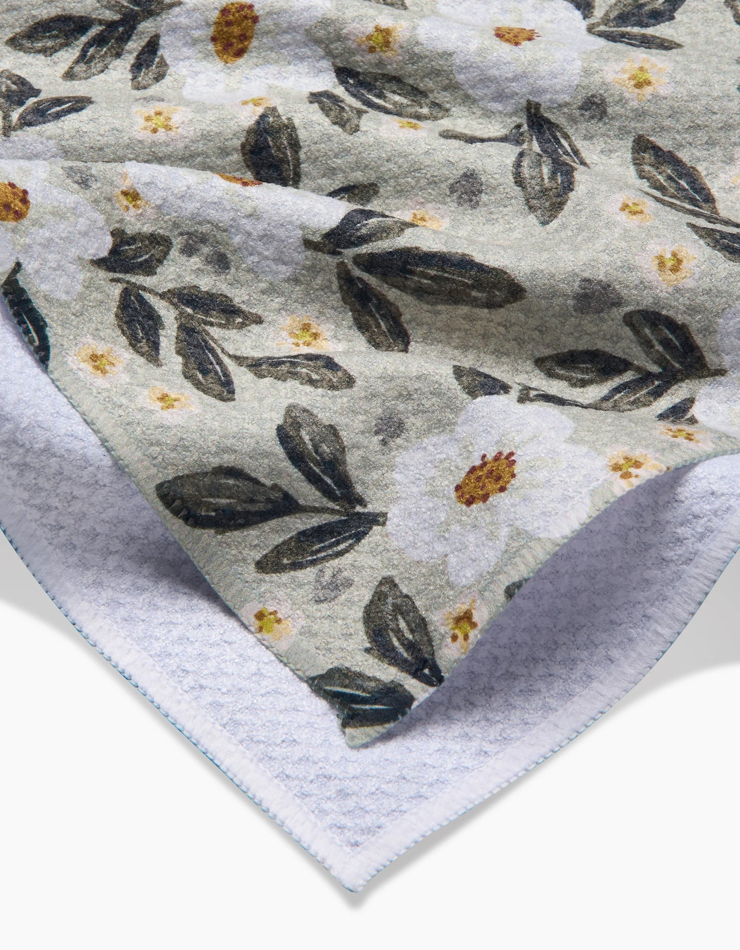 Geometry Painted Spring Flowers Tea Towel