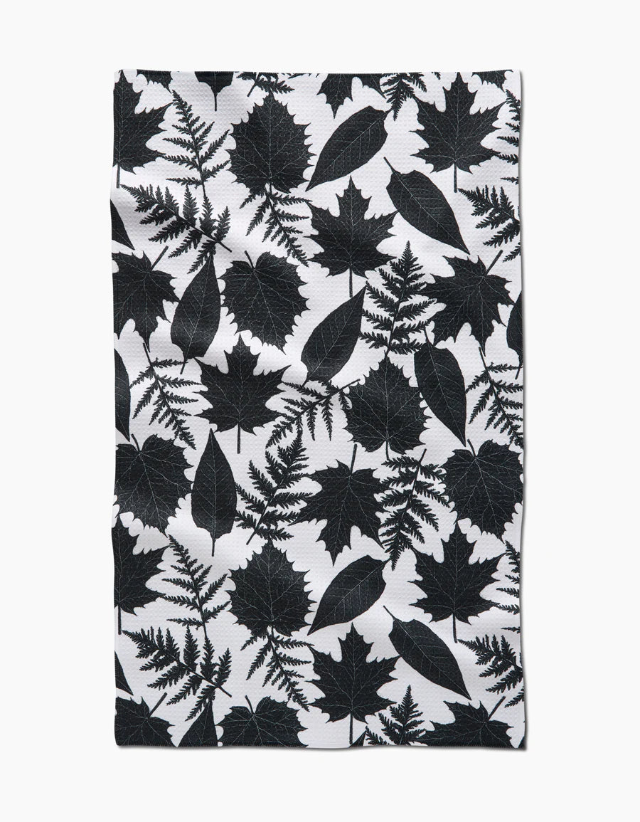 Geometry Spooky Leaves Tea Towel