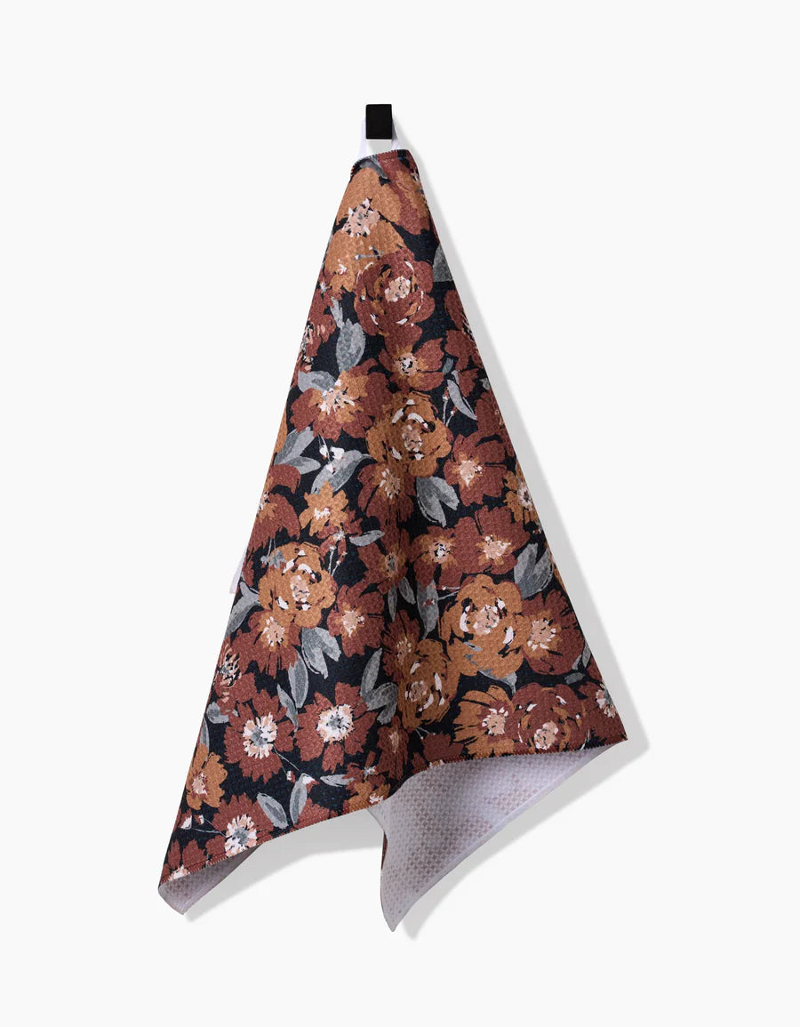 Geometry Vintage Floral Natural Tea Towel