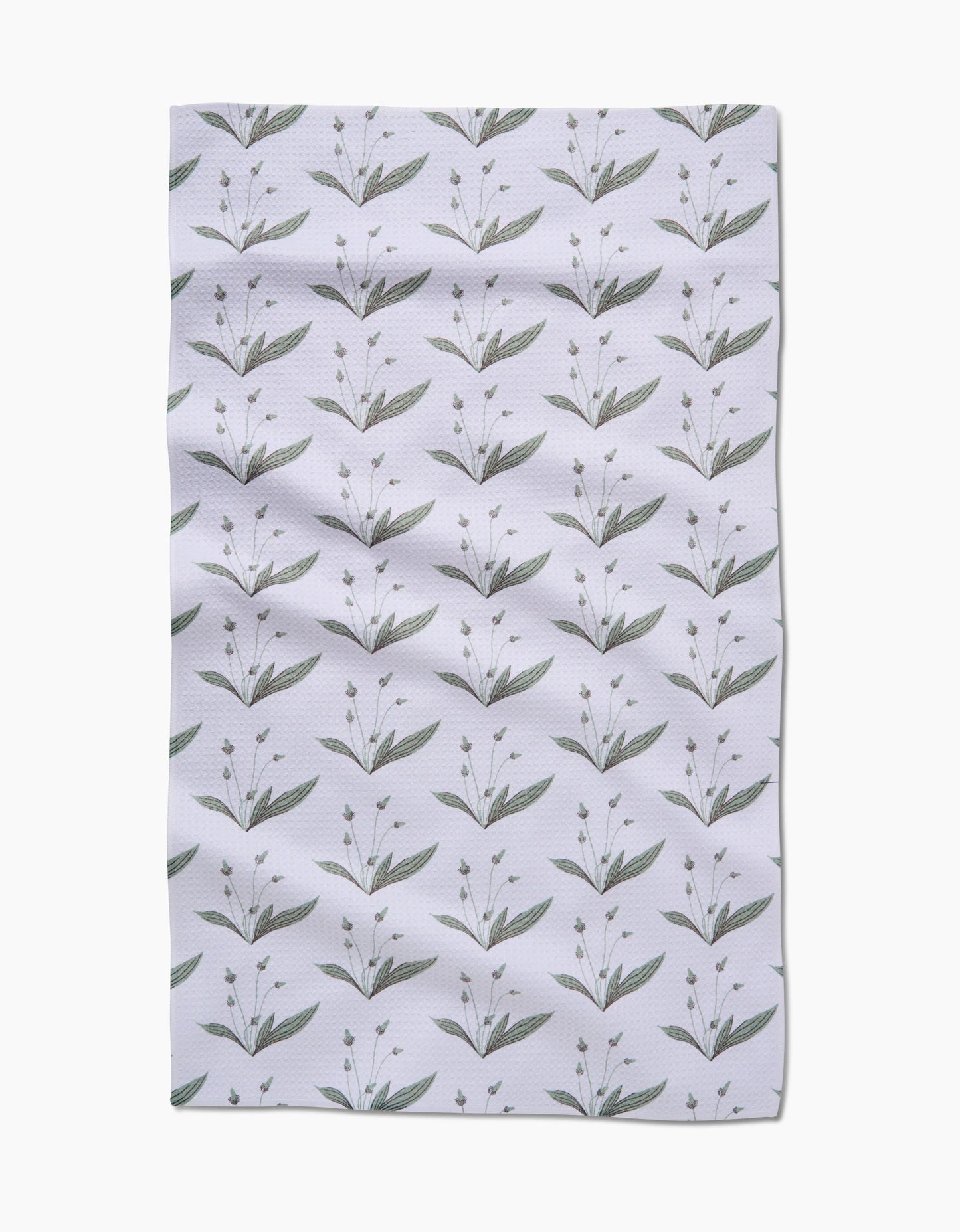 Geometry Wild Leaves Green Tea Towel