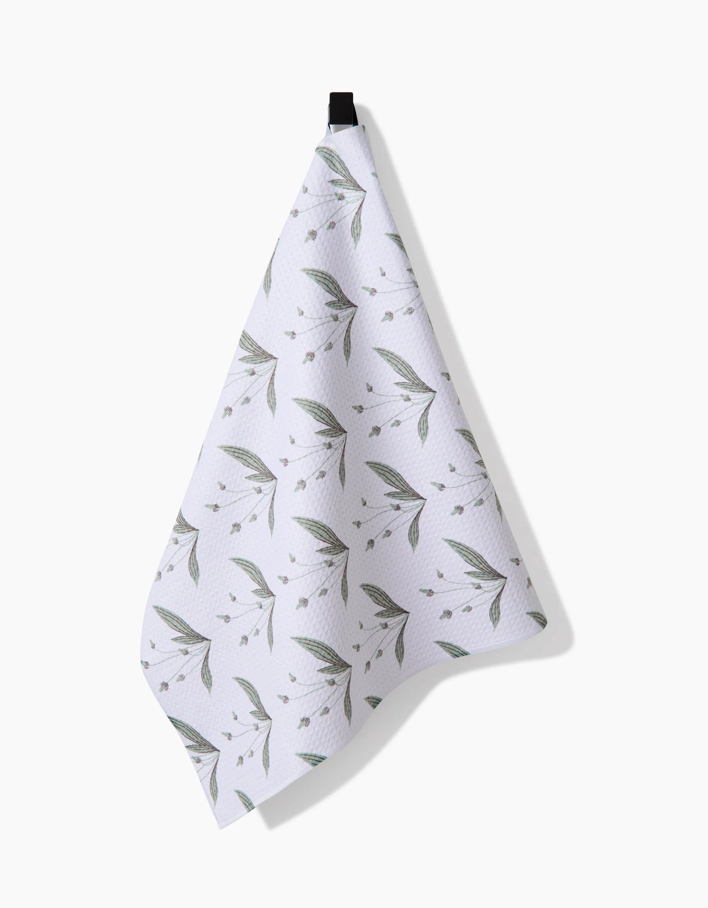 Geometry Wild Leaves Green Tea Towel