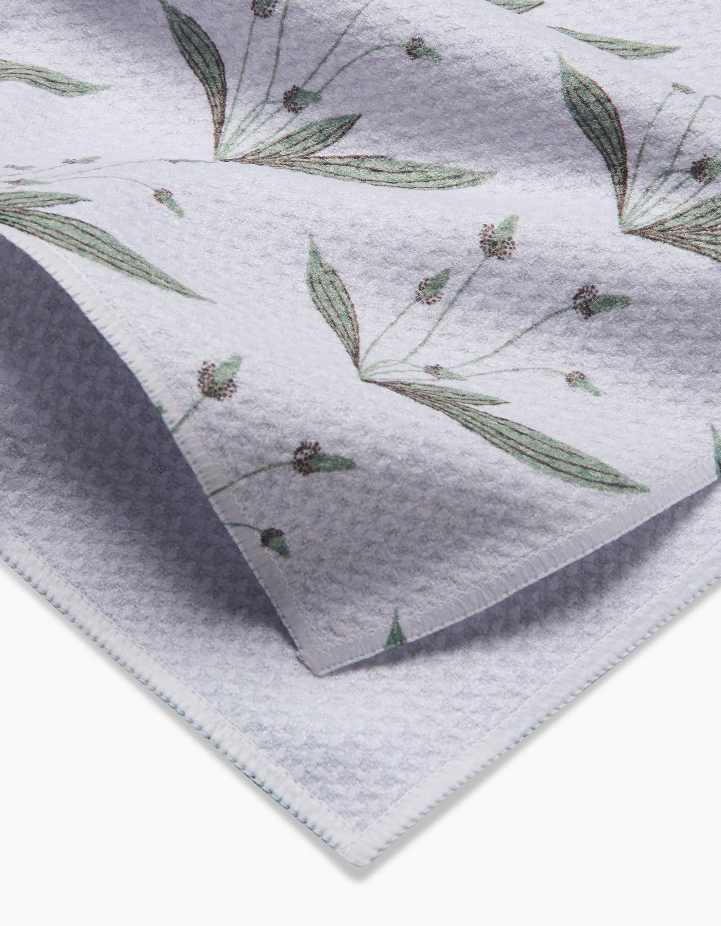 Geometry Wild Leaves Green Tea Towel