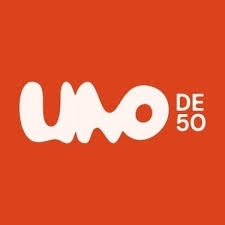 Unode50 logo with red background