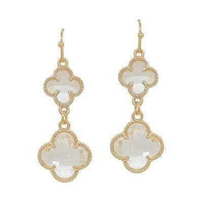 Meghan Browne Yara Gold Clear Earrings