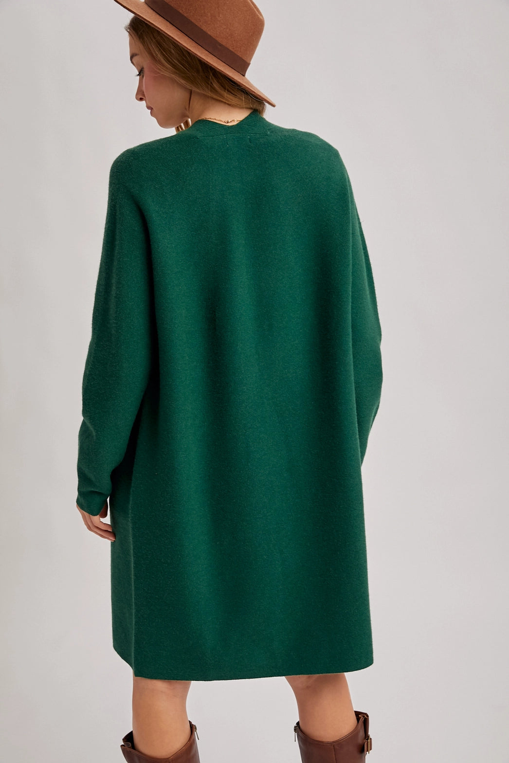 Hunter Green Open Front Cardigan M/L