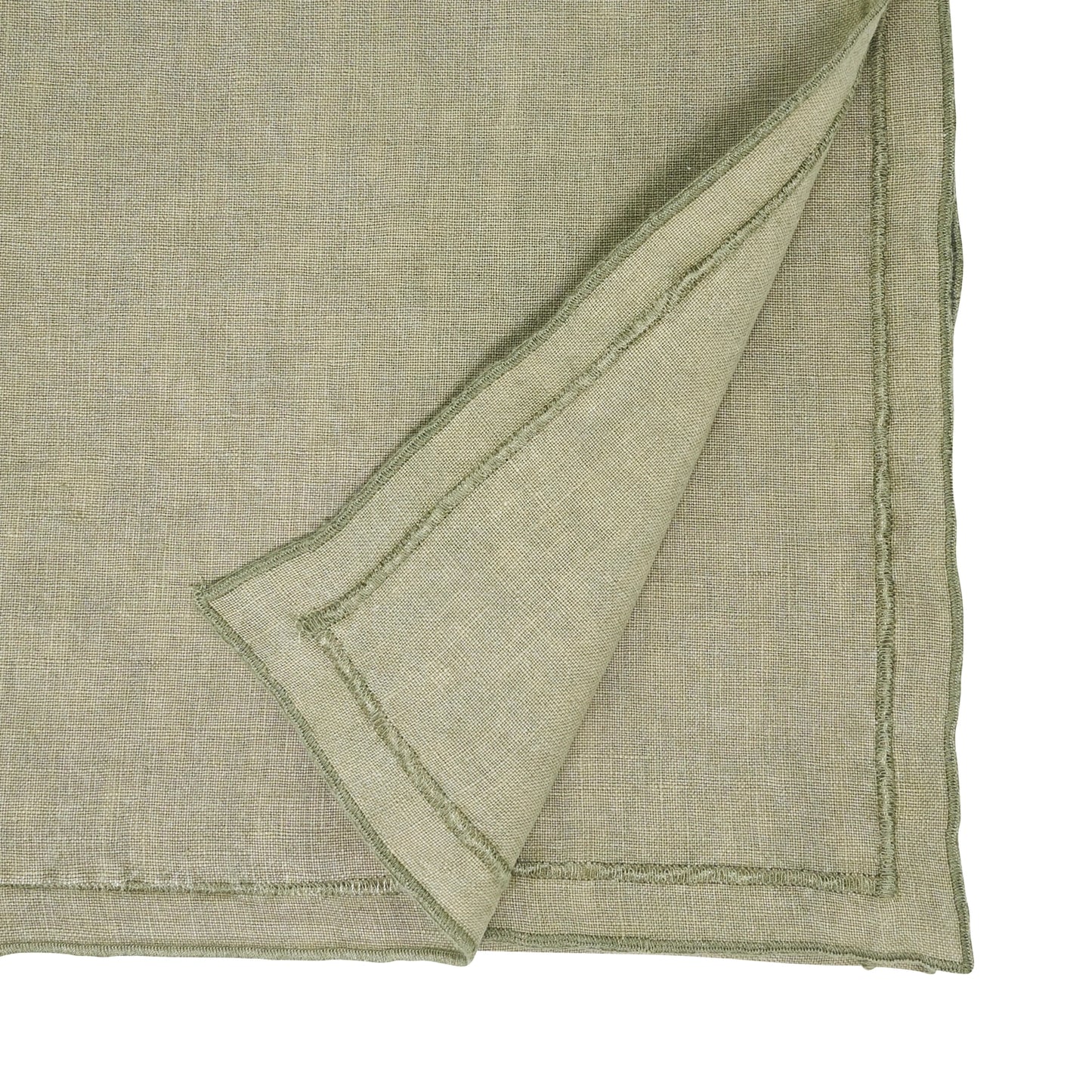 Saro Stonewashed Overlock Border Runner Olive