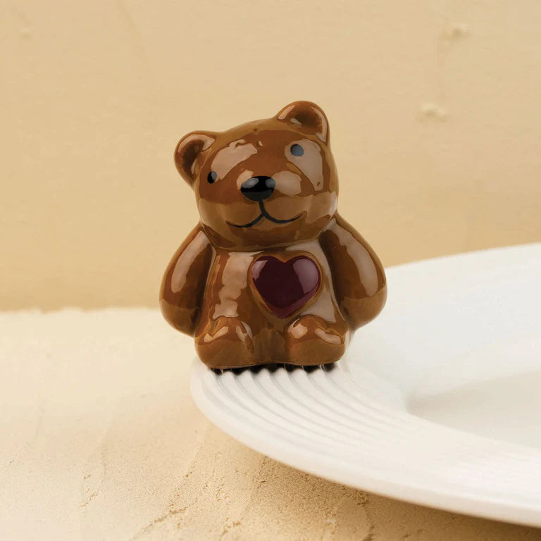brown bear with a red heart Nora Fleming mini