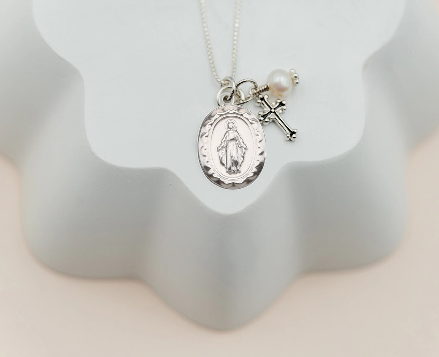 First Communion Miraculous Medallion Necklace