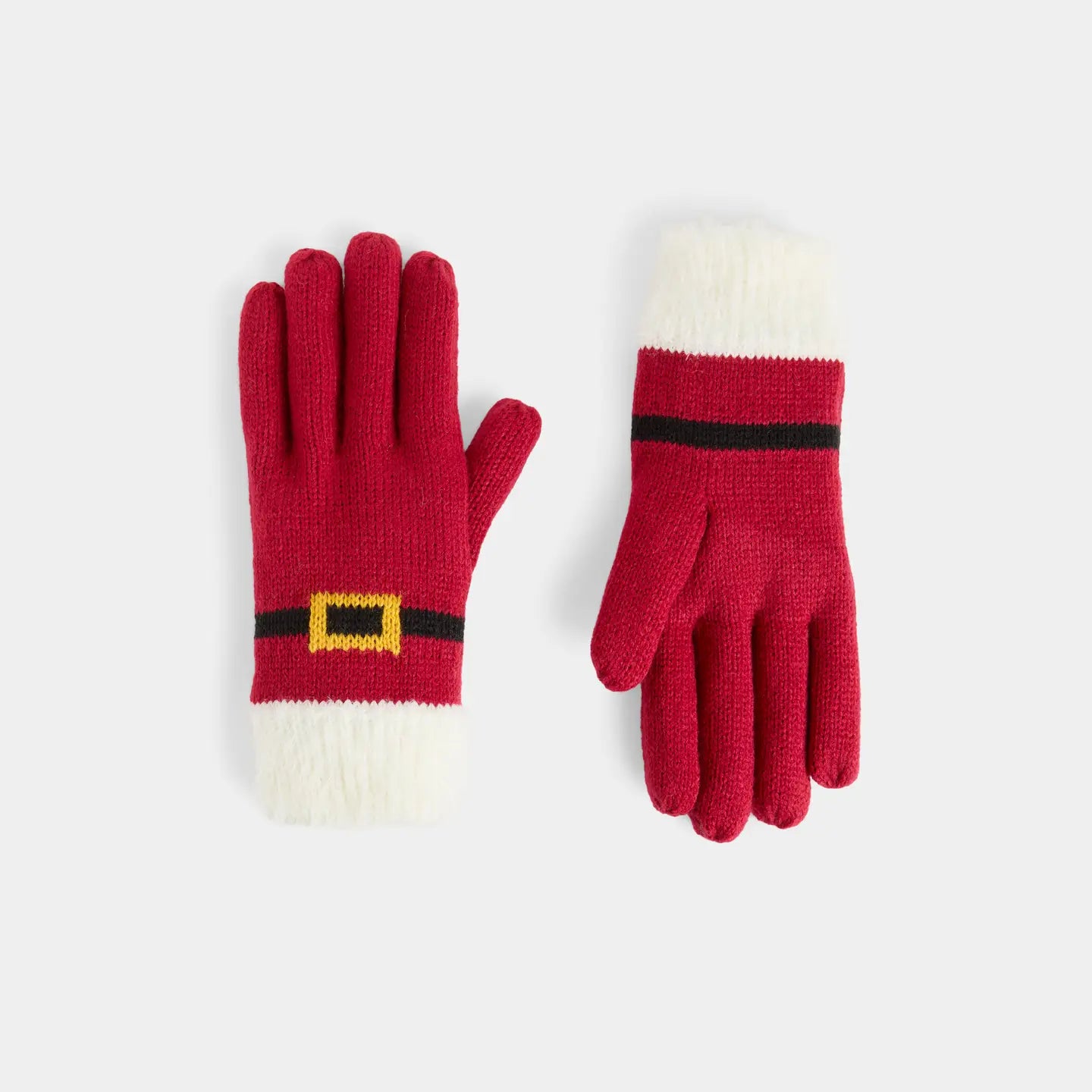 Santa Belt Gloves Red