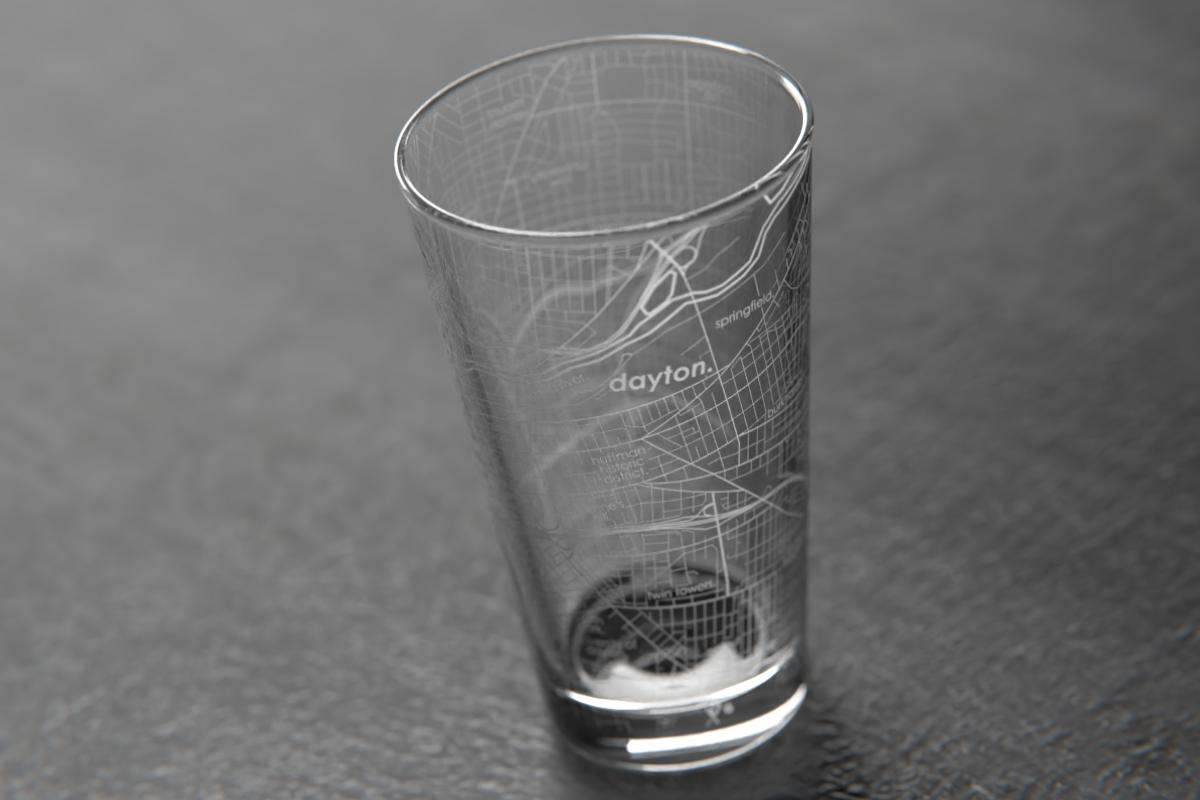 Dayton Home Town Maps Pint Glass