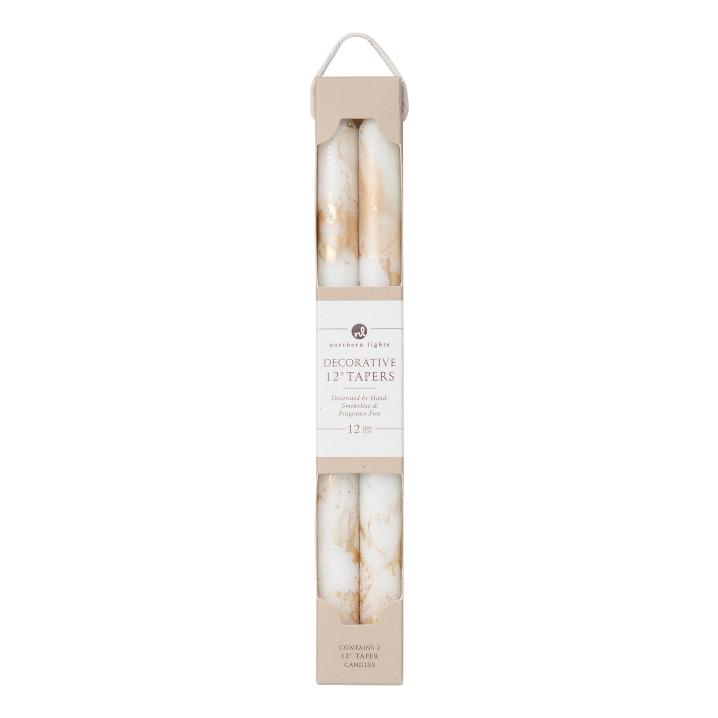 White & Gold 12" Tapers