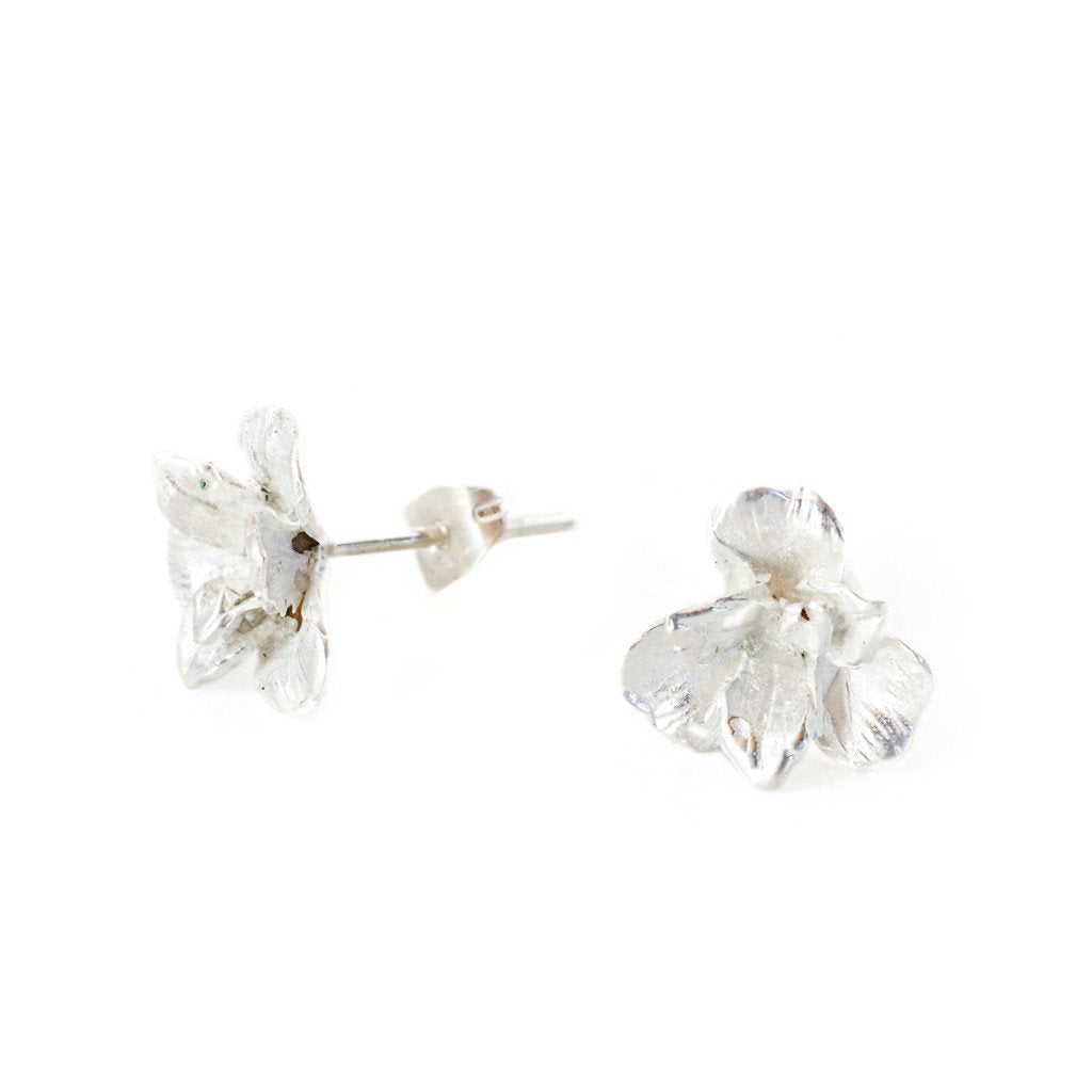 Orchid Silver Plated Stud Earrings
