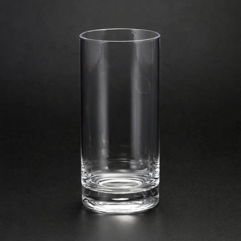 Clear acrylic high ball glass with a heavy base