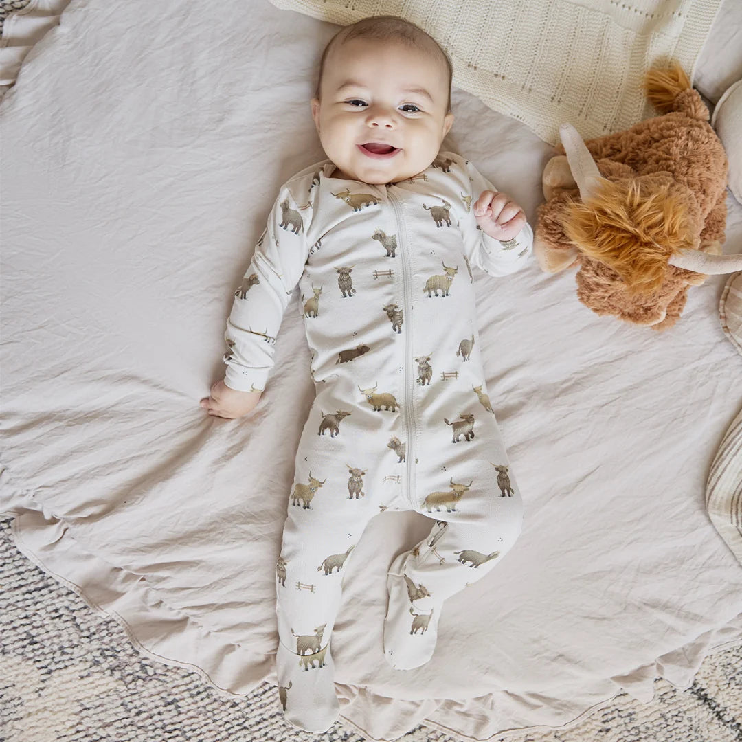 Petit Lem Highland Cow Knit Sleeper