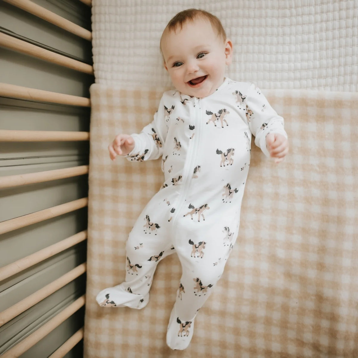 Petit Lem Pony Print LunaKnit Sleeper