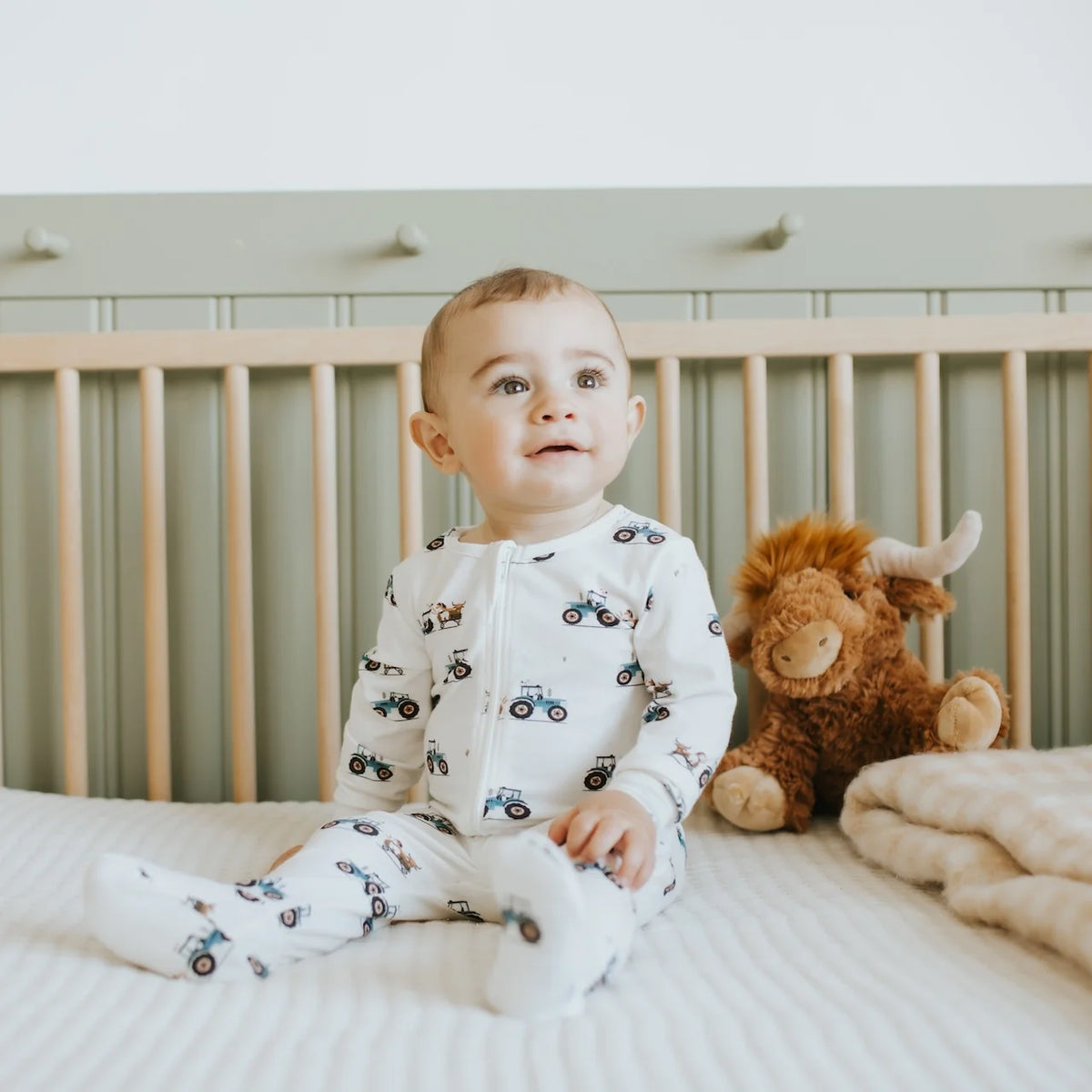 Petit Lem Tractor Ride Luna Knit Sleeper