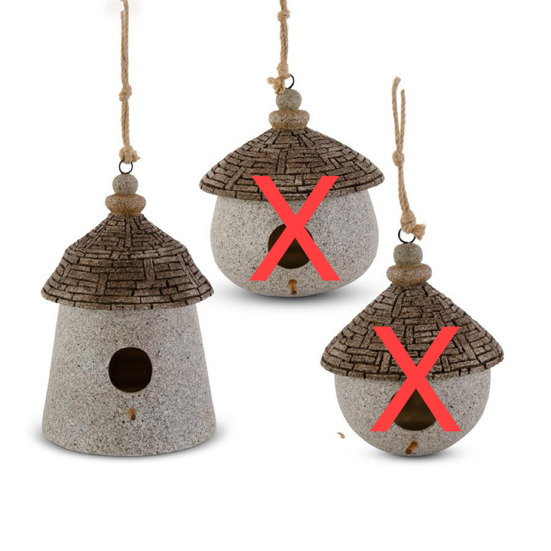 Stone Yurt Birdhouse Large