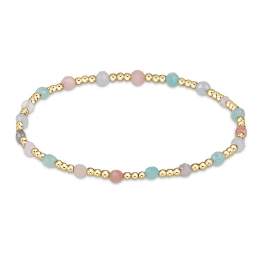 eNewton Extends Gemstone Gold Sincerity 3mm Bead Bracelet Hot Mess