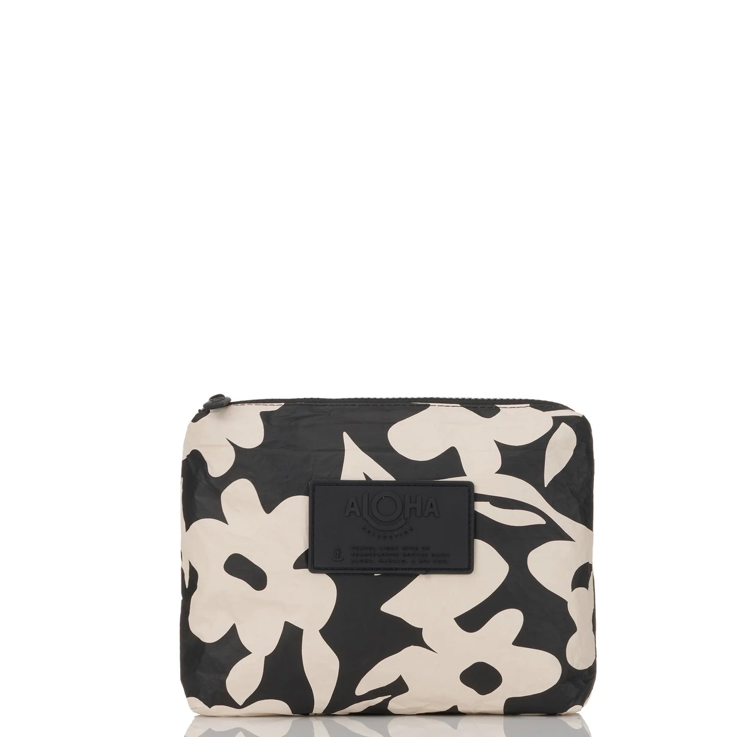Aloha Collection Fall Flowers Small Pouch Black on Sandstone