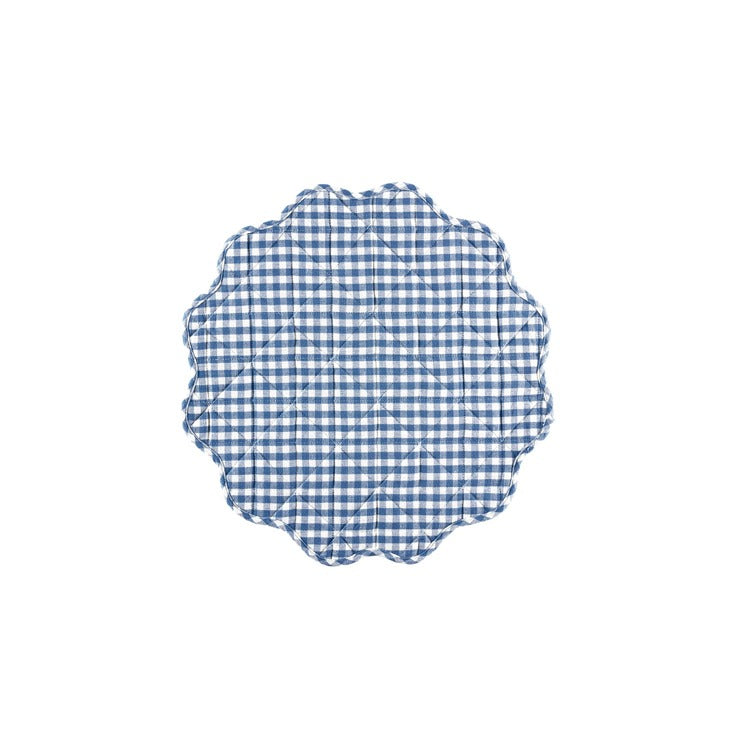 Maggie Blue Gingham Quilted Placemat