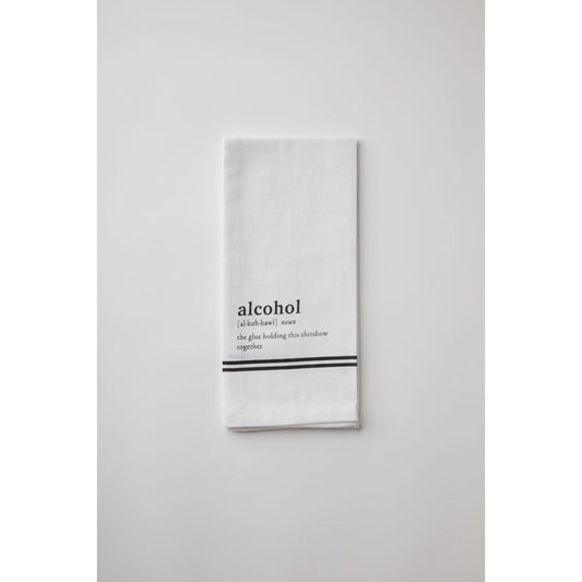 Alcohol Black and White Bar Towel