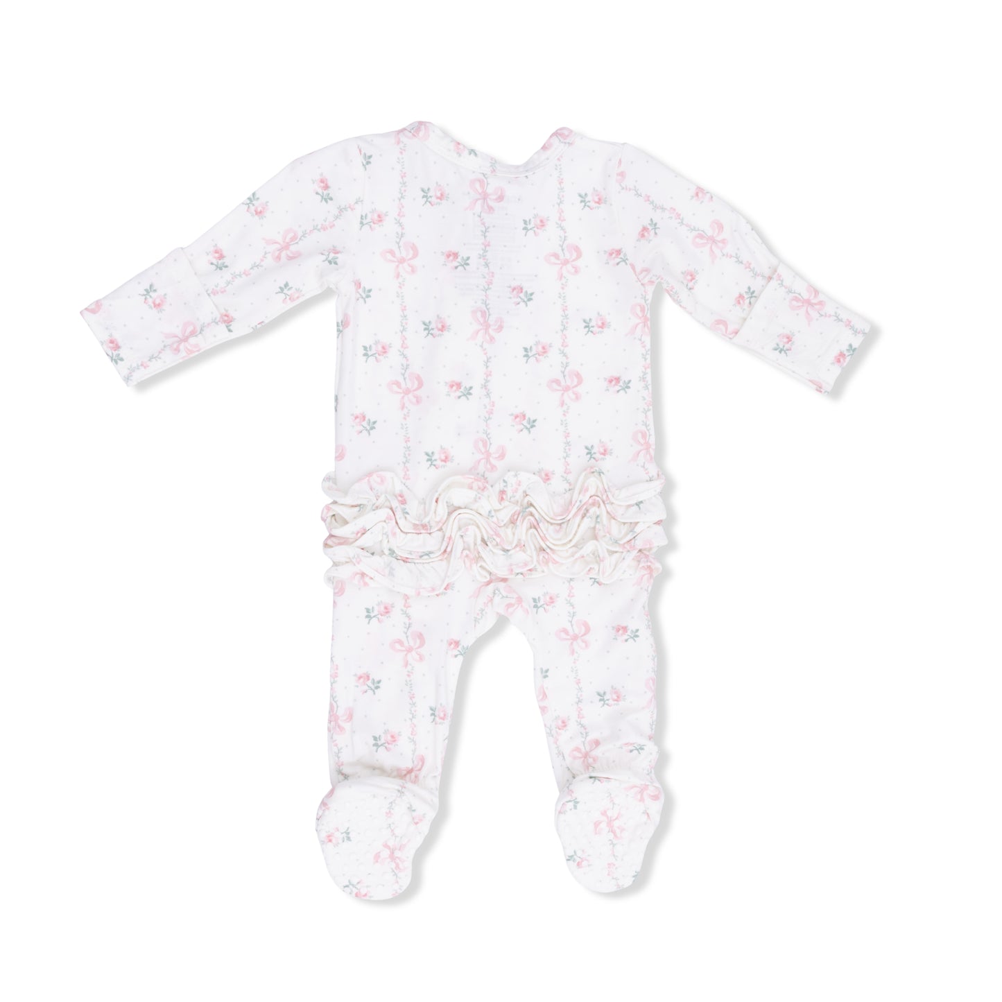 Angel Dear Dainty Buds 2 Way Ruffle Back Zipper Footie Premmie