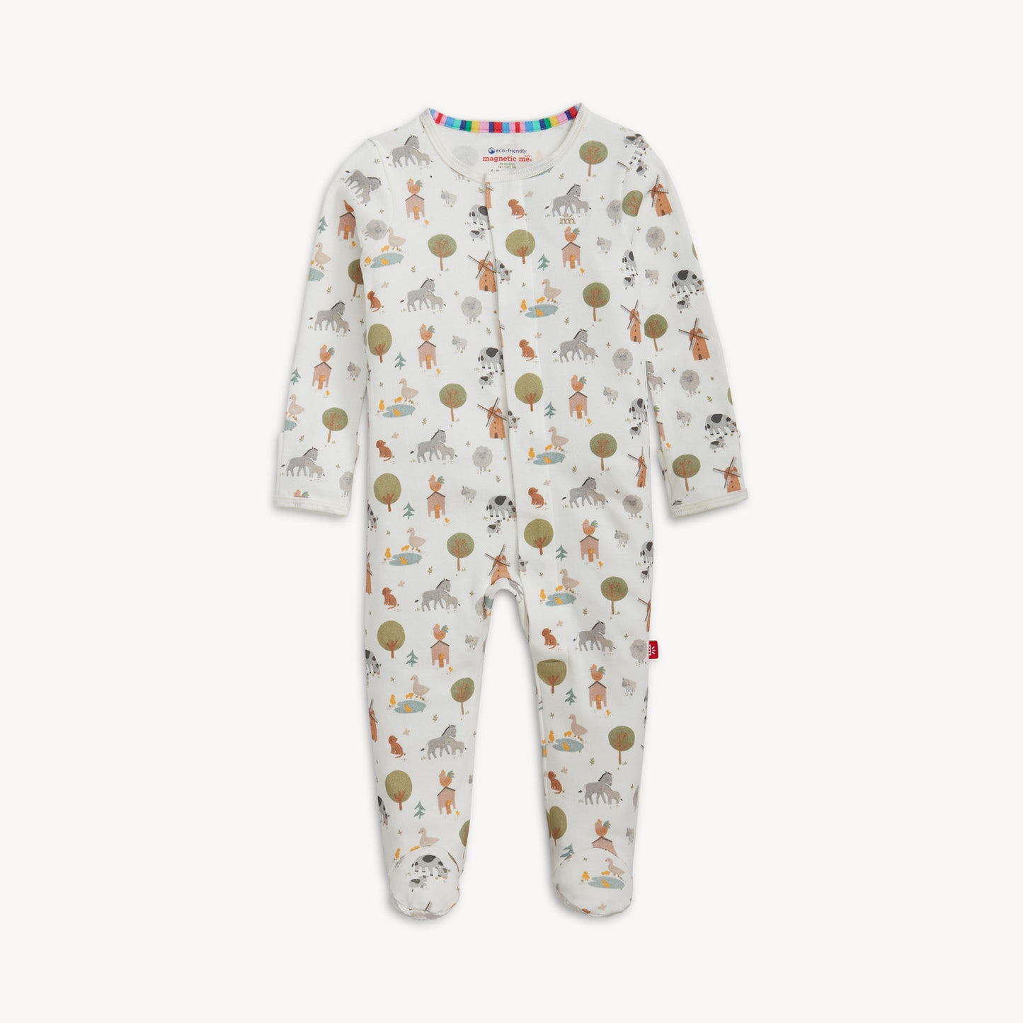 Magnetic Me Funny Farm Cotton Footie 6-9m