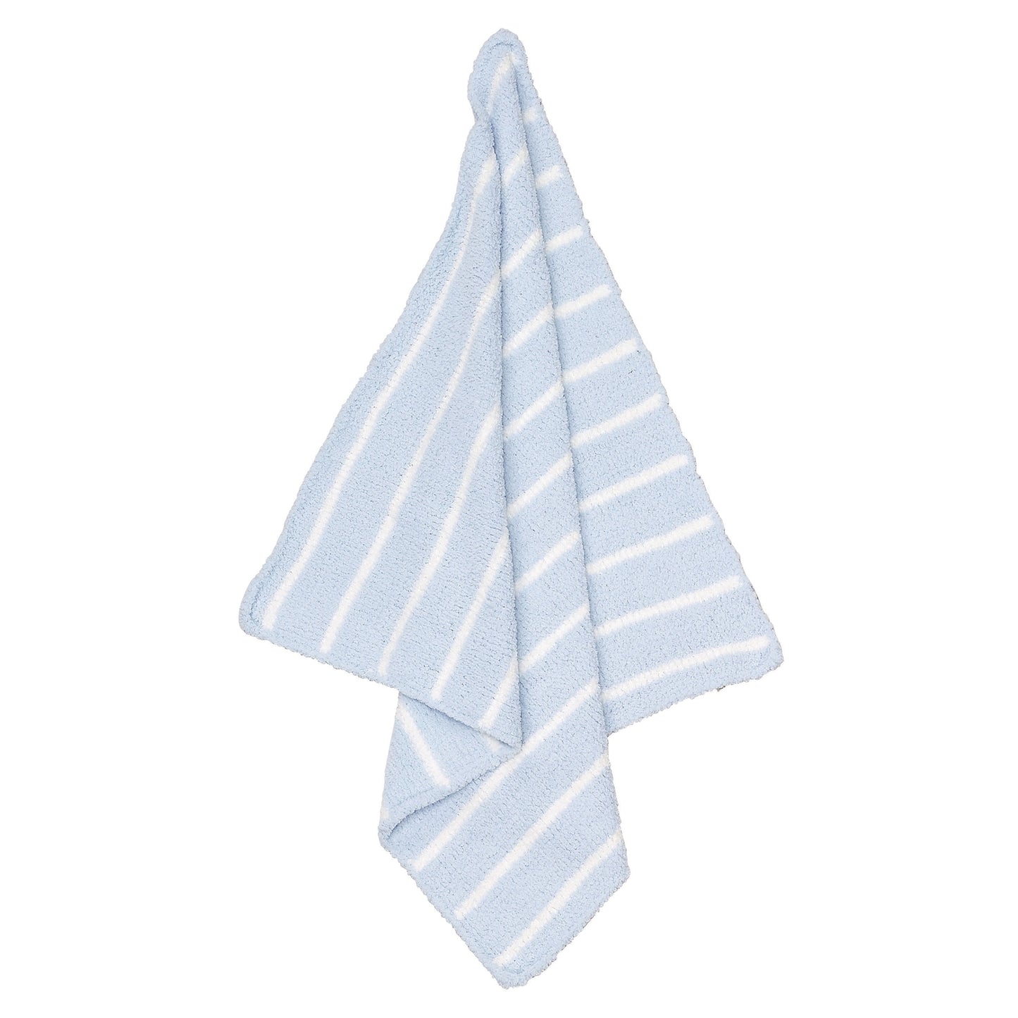 Angel Dear Chenille Blanket Light Blue & Ivory Stripe