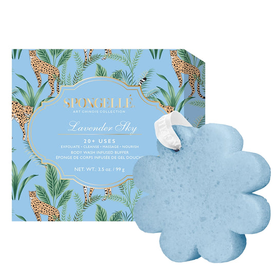 Spongelle lavender sky body buffer in box