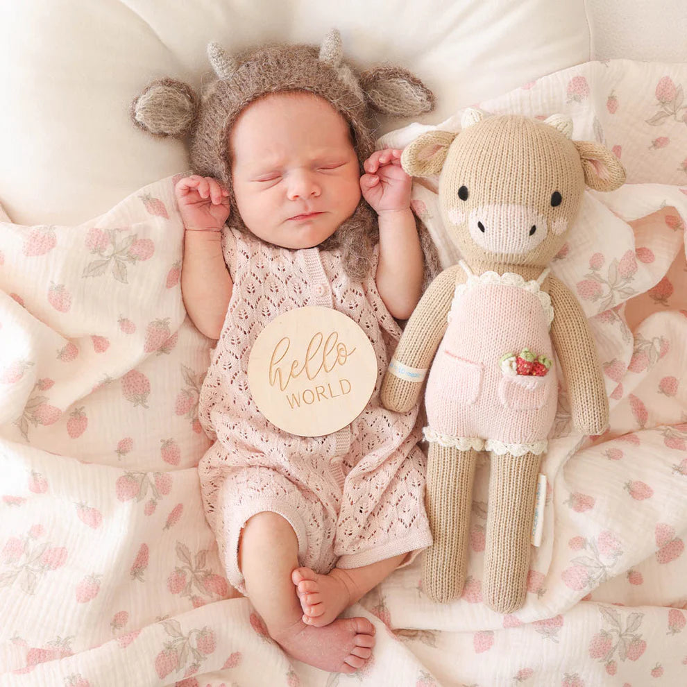Cuddle + Kind Ava the Cow Powder Pink