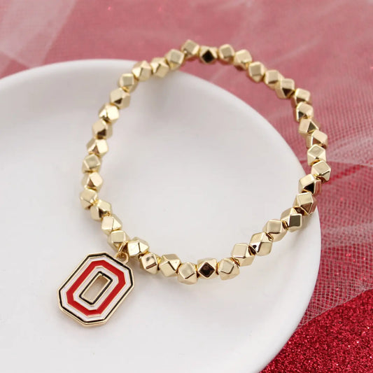 Ohio State Gold Stretch Logo Bracelet