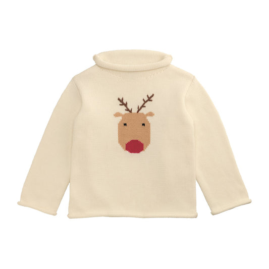 Mudpie Reindeer Rollneck Sweater Med 24mo-3T