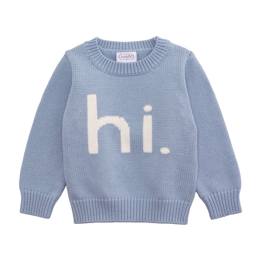 Mudpie Hi Baby Boy Sweater 0-6mo