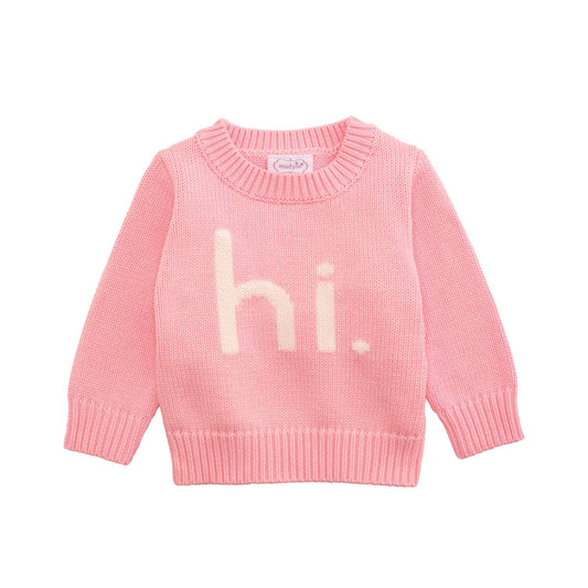 Mudpie Hi Baby Girl Sweater 0-6mo