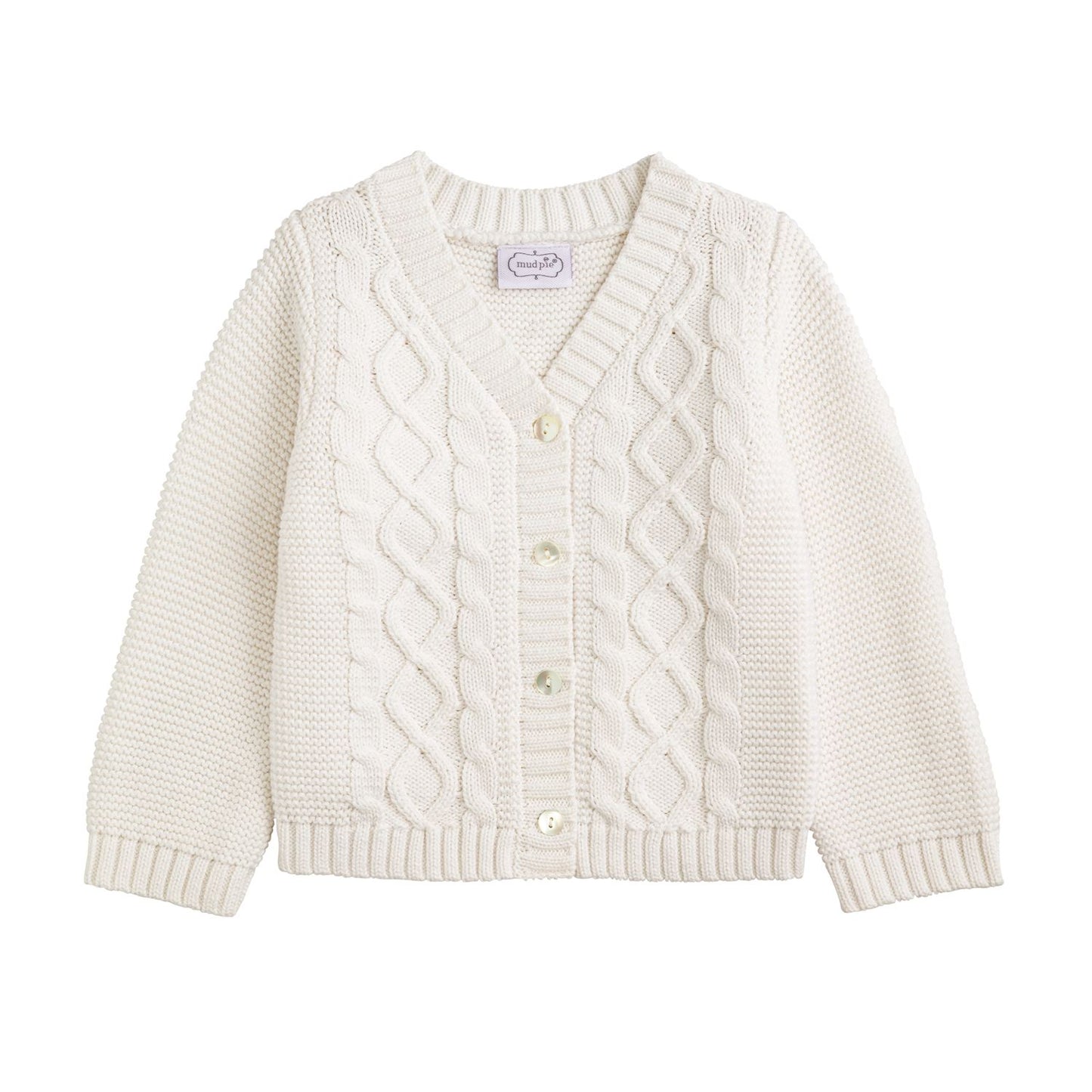 Mudpie Layette Cardigan - White 0-6MO