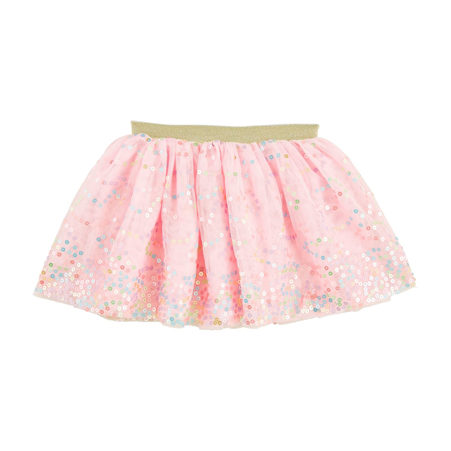 Pink tulle tutu skirt with pastel sequins