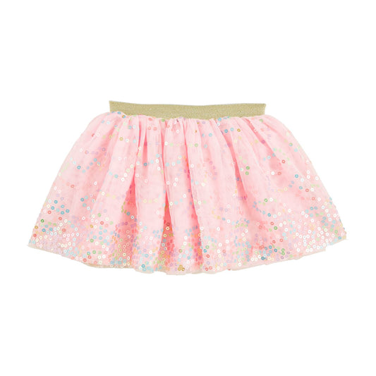 Pink tulle tutu skirt with pastel sequins