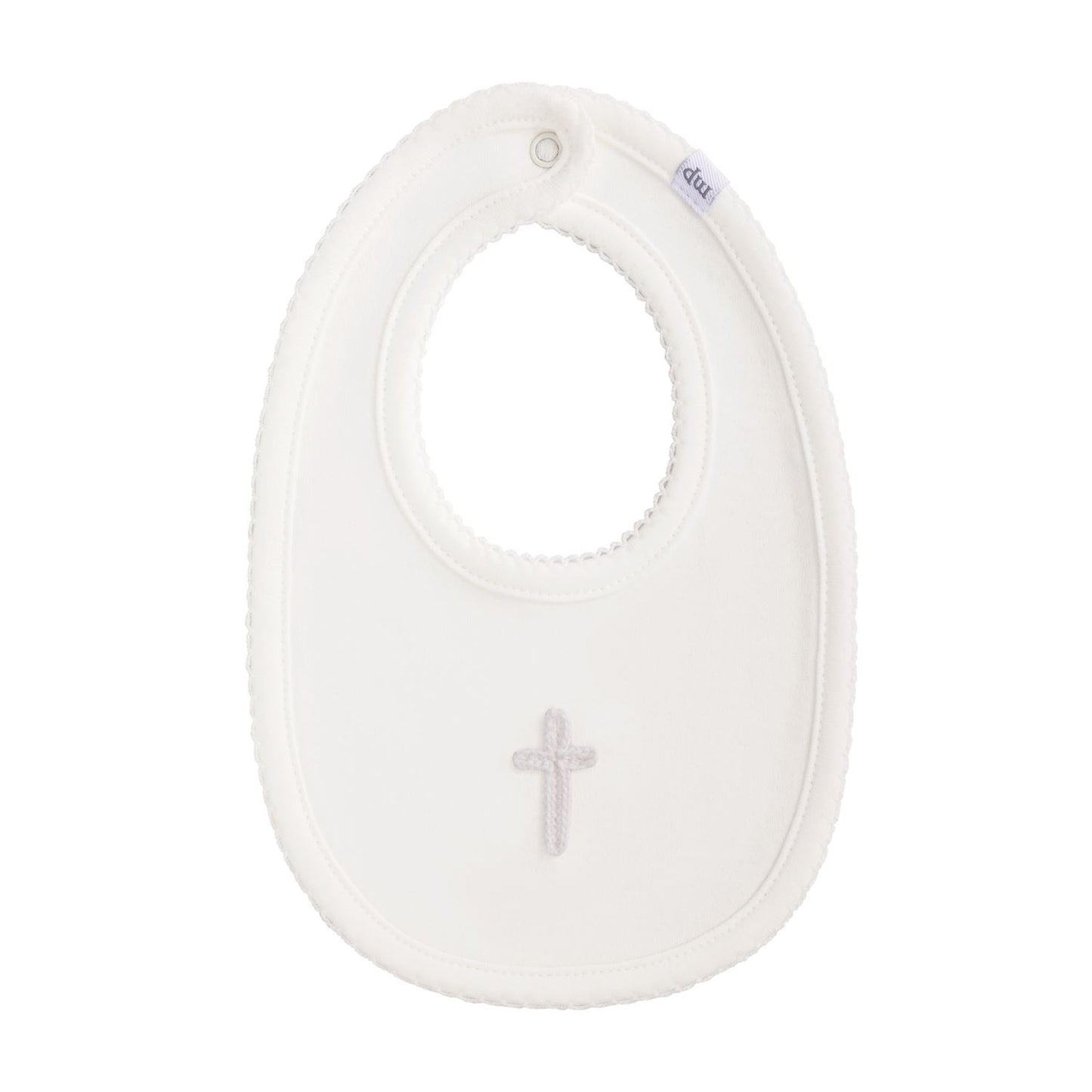 Mudpie Ivory Cross Bib
