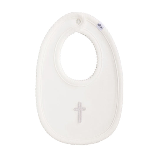 Mudpie Ivory Cross Bib