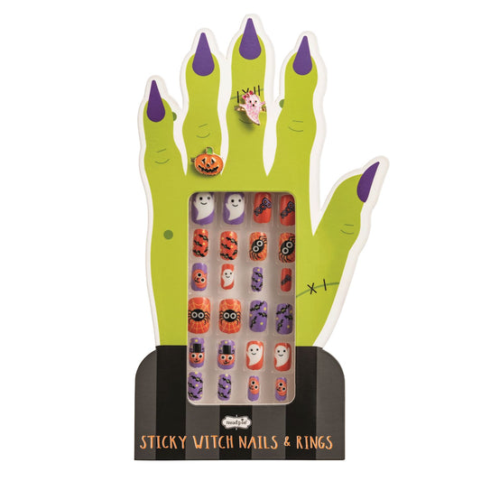 Mudpie Halloween Ring & Nail Set Black
