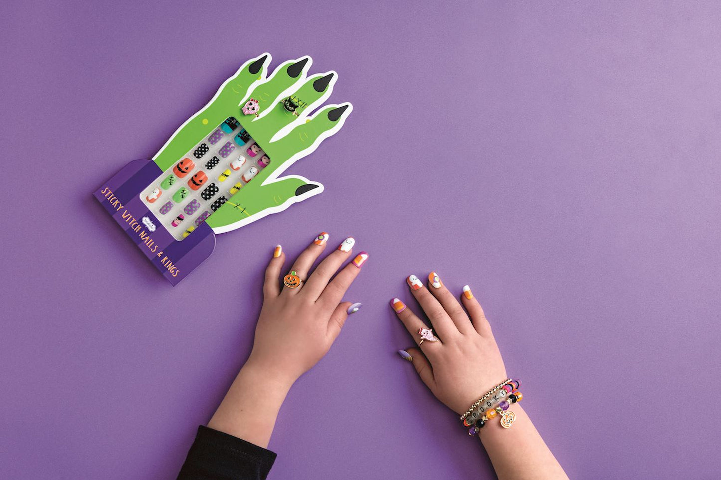 Mudpie Halloween Ring & Nail Set Orange