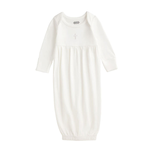 Mudpie Ivory Christening Cross Gown - NB