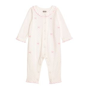 Mudpie Embroidered Bow One-Piece -3-6MO