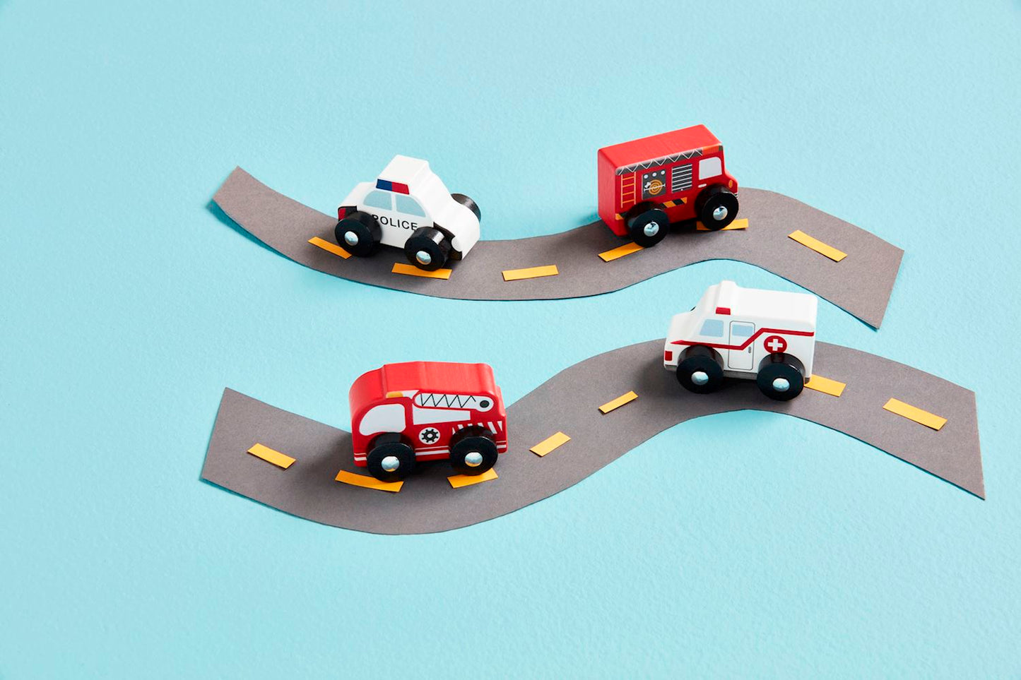 Mudpie Mini Car Set - Emergency Vehicles
