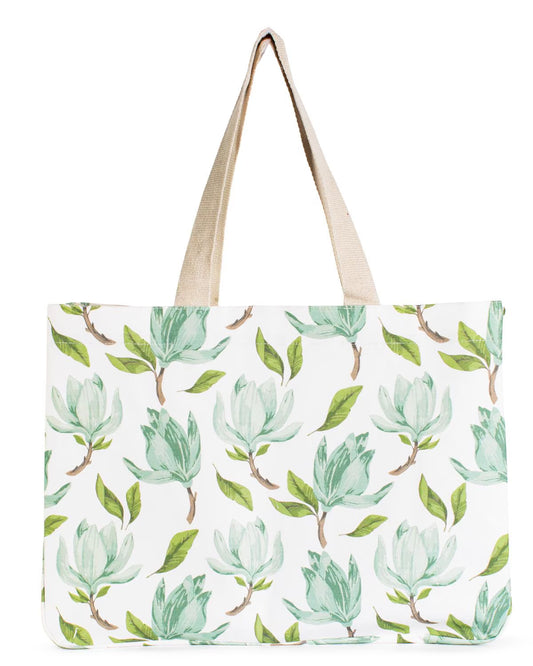 Audrey Tote Aqua/White